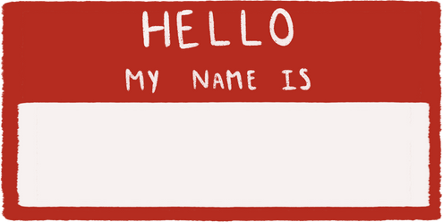 Quirky Retro Paper Texture Hello My Name is Tag